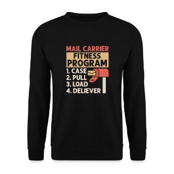 Mail Carrier Fitness Programm Postal Worker Mail - Unisex Pullover - Schwarz - Vorne - Alina (178cm) & Michal (187cm)