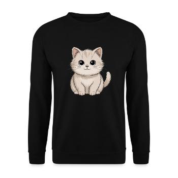 Chat persan - Sweat-shirt Unisexe - noir - Devant - Alina (178cm) & Michal (187cm)