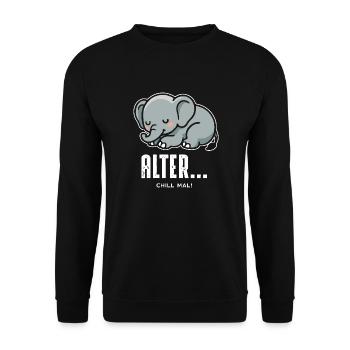 Chill out - Unisex Sweatshirt - black - Front - Alina (178cm) & Michal (187cm)