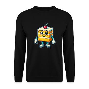 Happy cake - Unisex Sweatshirt - black - Front - Alina (178cm) & Michal (187cm)