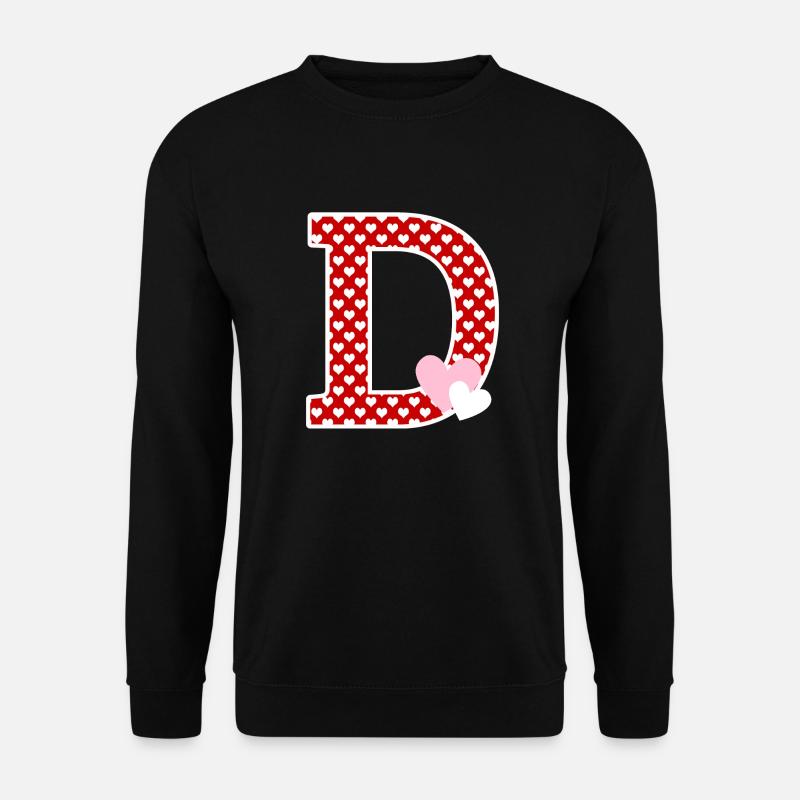Buchstabe D Herz - Unisex Pullover - Schwarz