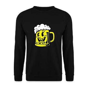 Bier Lustig Comic - Unisex Pullover - Schwarz - Vorne - Alina (178cm) & Michal (187cm)