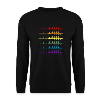 Aviron Heartbeat Quatre Couleurs Arc-en-ciel - Sweat-shirt Unisexe - noir - Devant - Alina (178cm) & Michal (187cm)
