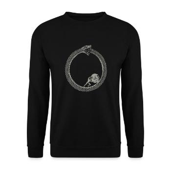 Ouroboros and Sisyphus Absurdist Philosophy Art - Unisex Sweatshirt - black - Front - Alina (178cm) & Michal (187cm)