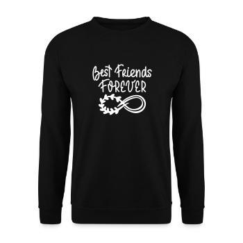MEILLEURS AMIS AMIS COPAIN PARTENAIRE MEILLEUR MOTIF - Sweat-shirt Unisexe - noir - Devant - Alina (178cm) & Michal (187cm)
