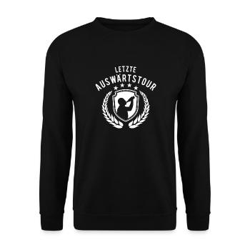 Junggesellenabschied - Letzte Auswärtstour - JGA - Unisex Pullover - Schwarz - Vorne - Alina (178cm) & Michal (187cm)