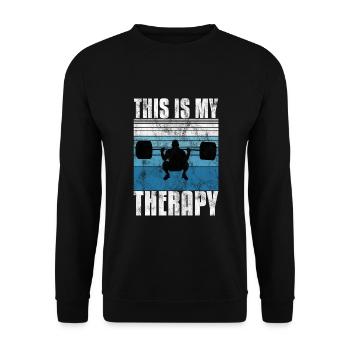 This is my therapy Bodybuilding Bodybuilder GYM - Unisex Pullover - Schwarz - Vorne - Alina (178cm) & Michal (187cm)