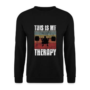 This is my therapy Bodybuilding Bodybuilder GYM - Unisex Sweatshirt - black - Front - Alina (178cm) & Michal (187cm)