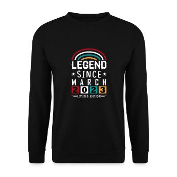 Légende 2023 depuis la marche cadeau d’anniversaire - Sweat-shirt Unisexe - noir - Devant - Alina (178cm) & Michal (187cm)