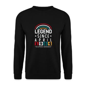 1984 Legend Since Birthday Gift April - Unisex Sweatshirt - black - Front - Alina (178cm) & Michal (187cm)