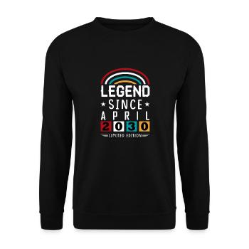 2030 Legend Since Birthday Gift April - Unisex Sweatshirt - black - Front - Alina (178cm) & Michal (187cm)