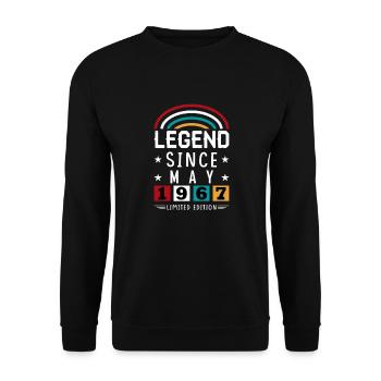 1967 Legend Since Birthday Gift May - Unisex Sweatshirt - black - Front - Alina (178cm) & Michal (187cm)
