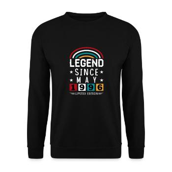 1996 Legend Since Birthday Gift May - Unisex Sweatshirt - black - Front - Alina (178cm) & Michal (187cm)