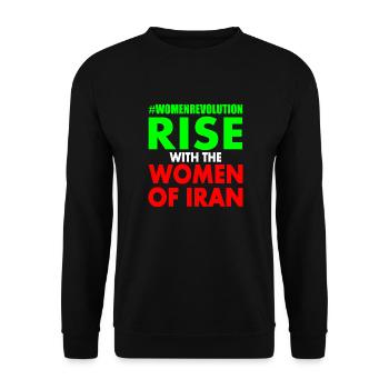 Rise with the women of iran - Sweat-shirt Unisexe - noir - Devant - Alina (178cm) & Michal (187cm)