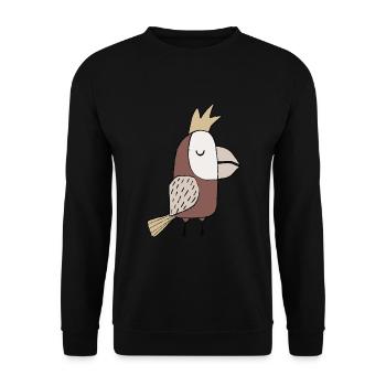 Papagei - Unisex Pullover - Schwarz - Vorne - Alina (178cm) & Michal (187cm)