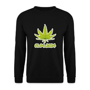 01.04.2024 Deutschland - Unisex Pullover - Schwarz - Vorne - Alina (178cm) & Michal (187cm)