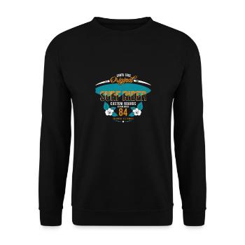 Santa Cruz Beach California Retro Surfer T-Shirt - Sweat-shirt Unisexe - noir - Devant - Alina (178cm) & Michal (187cm)