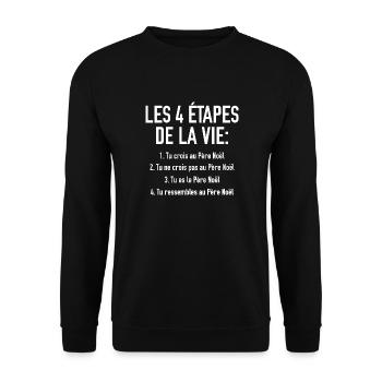 les 4 étapes de la vie - Sweat-shirt Unisexe - noir - Devant - Alina (178cm) & Michal (187cm)
