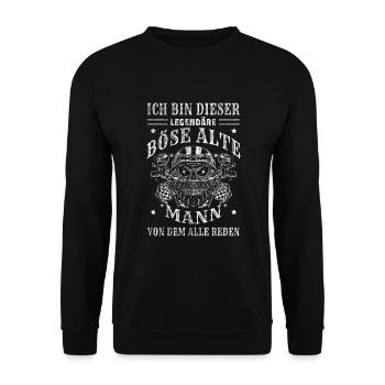 Herren - Legendäre Böse Alte Mann Sarkasmus - Unisex Pullover - Schwarz - Vorne - Alina (178cm) & Michal (187cm)