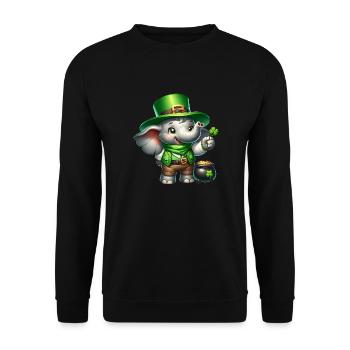 Célébration de la Saint-Patrick en l’honneur des éléphants - Sweat-shirt Unisexe - noir - Devant - Alina (178cm) & Michal (187cm)