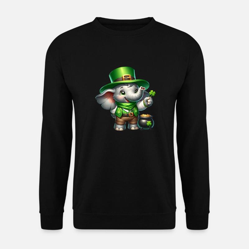 St. Patricks Day Elefant Feier - Unisex Pullover - Schwarz