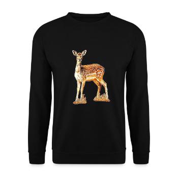 Chevreuil - Sweat-shirt Unisexe - noir - Devant - Alina (178cm) & Michal (187cm)