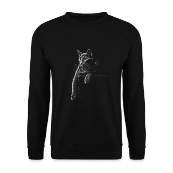 Carthusian Cat - Unisex Sweatshirt - black - Front - Alina (178cm) & Michal (187cm)
