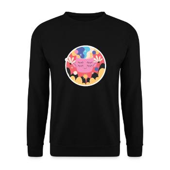 PSICO MEDITATION - Sweat-shirt Unisexe - noir - Devant - Alina (178cm) & Michal (187cm)