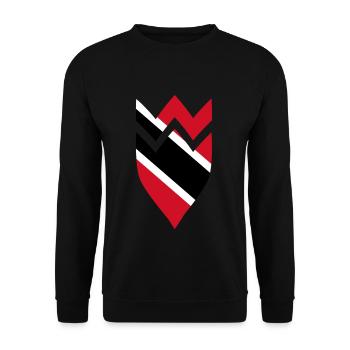 Trinidad & Tobago Wappen Flagge - Unisex Pullover - Schwarz - Vorne - Alina (178cm) & Michal (187cm)