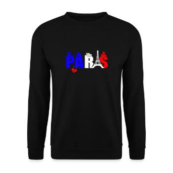 Paris Frankreich cava? Eifelturm - Unisex Pullover - Schwarz - Vorne - Alina (178cm) & Michal (187cm)