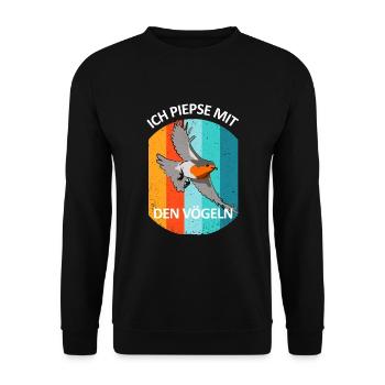 Vogelbeobachtung Vögel Beobachten Birding Vogel - Unisex Pullover - Schwarz - Vorne - Alina (178cm) & Michal (187cm)