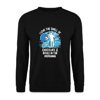 Boule Petanque Boccia Boules Schokolade - Unisex Pullover - Schwarz - Vorne - Alina (178cm) & Michal (187cm)