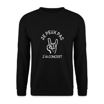 je peux pas j ai concert - Sweat-shirt Unisexe - noir - Devant - Alina (178cm) & Michal (187cm)