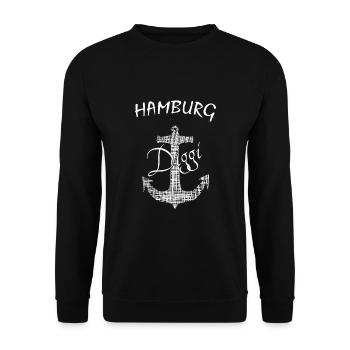 Hamburg - Unisex Pullover - Schwarz - Vorne - Alina (178cm) & Michal (187cm)