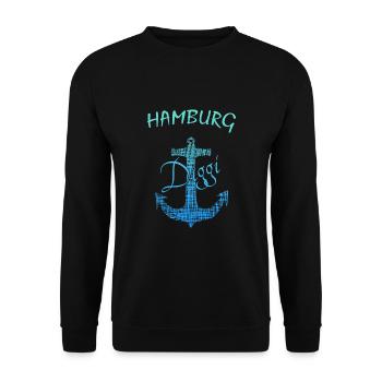 Hamburg - Unisex Pullover - Schwarz - Vorne - Alina (178cm) & Michal (187cm)