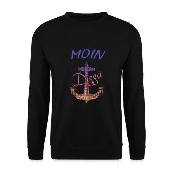 Moin Digga Hamburg - Unisex Pullover - Schwarz - Vorne - Alina (178cm) & Michal (187cm)