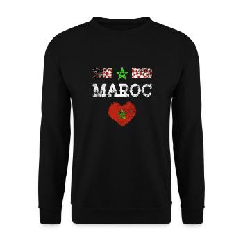 Maroc - Sweat-shirt Unisexe - noir - Devant - Alina (178cm) & Michal (187cm)