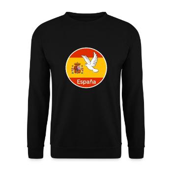 Spanien Spain Friedenstaube Flagge - Unisex Pullover - Schwarz - Vorne - Alina (178cm) & Michal (187cm)