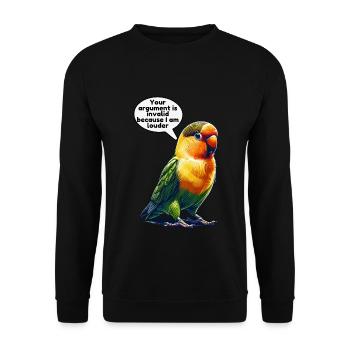 Lovebird Love Birds - Unisex Sweatshirt - black - Front - Alina (178cm) & Michal (187cm)