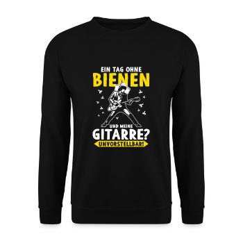 Ein Tag ohne Bienen und Gitarre Unvorstellbar - Unisex Pullover - Schwarz - Vorne - Alina (178cm) & Michal (187cm)