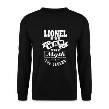 Lionel the man the myth the legend cadeau lionel - Sweat-shirt Unisexe - noir - Devant - Alina (178cm) & Michal (187cm)