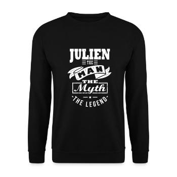 Julien man myth legend cadeau julien - Sweat-shirt Unisexe - noir - Devant - Alina (178cm) & Michal (187cm)