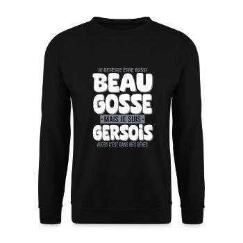Beau gosse Gers cadeau homme gersois - Sweat-shirt Unisexe - noir - Devant - Alina (178cm) & Michal (187cm)