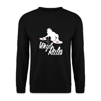 Vinyl Deejay - Unisex Sweatshirt - black - Front - Alina (178cm) & Michal (187cm)