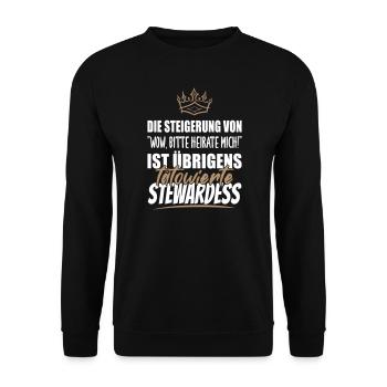 Tätowierte Stewardess ist die attraktivste - Unisex Pullover - Schwarz - Vorne - Alina (178cm) & Michal (187cm)