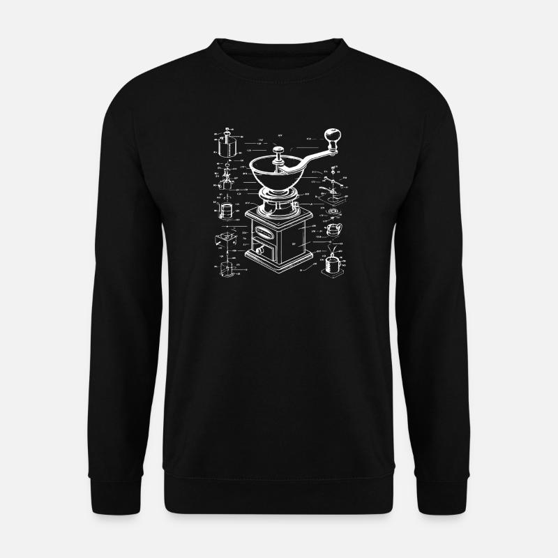 coffee grinder patent blueprint - Unisex Sweatshirt - black