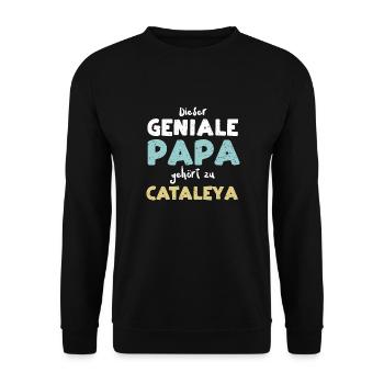 Dieser Geniale Papa Gehört Zu Ca... - Unisex Pullover - Schwarz - Vorne - Alina (178cm) & Michal (187cm)