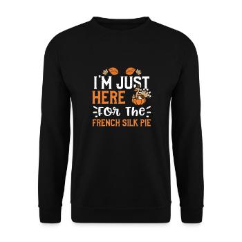 Je suis juste là pour le Français Sil... - Sweat-shirt Unisexe - noir - Devant - Alina (178cm) & Michal (187cm)