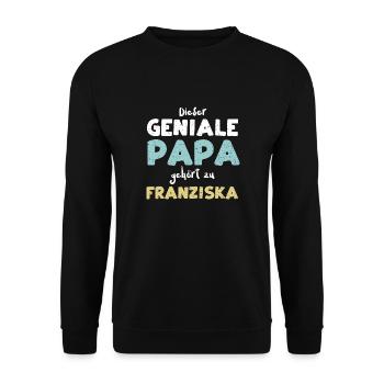 Dieser Geniale Papa Gehört Zu Fr... - Unisex Pullover - Schwarz - Vorne - Alina (178cm) & Michal (187cm)