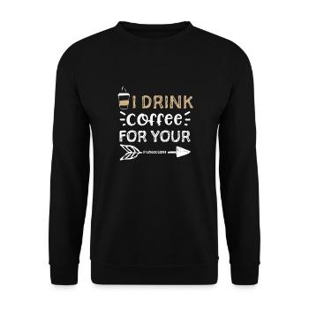 Je bois du café pour ta protection - Sweat-shirt Unisexe - noir - Devant - Alina (178cm) & Michal (187cm)